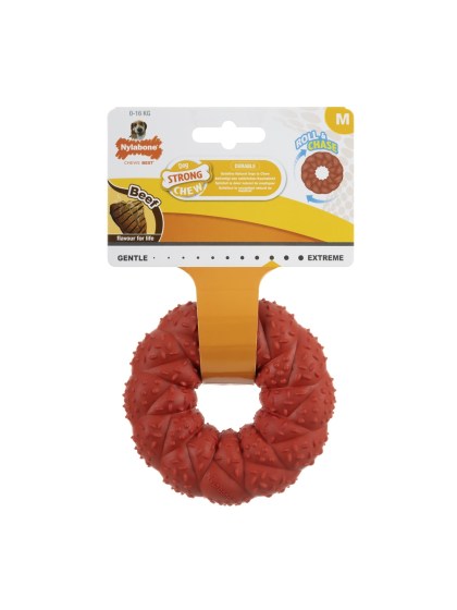 Nylabone Strong Ring Chew Μασώμενο Παιχνίδι Σκύλου με γεύση Βοδινό Medium